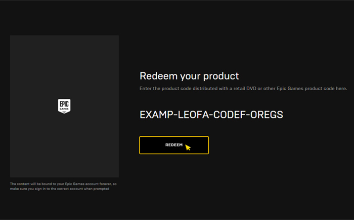 Activation on Epic Games Store. Step 3